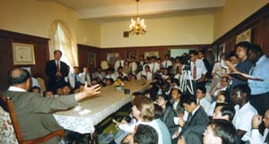 UTS students with Father