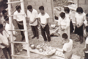 Prayer at Hapcheon church frame-raising ceremony (1967)