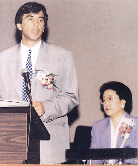 President of the UN General Assembly Stoyan Ganev introduces Mrs. Moon